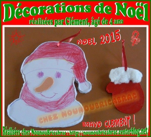 Décorations de Noël... Clément, âgé de 4 ans