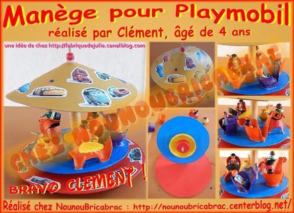Manège pour Playmobil, réalisé par Clément âgé de 4 ans