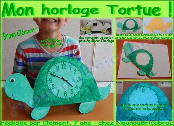 Mon horloge Tortue - Clément, 7 ans