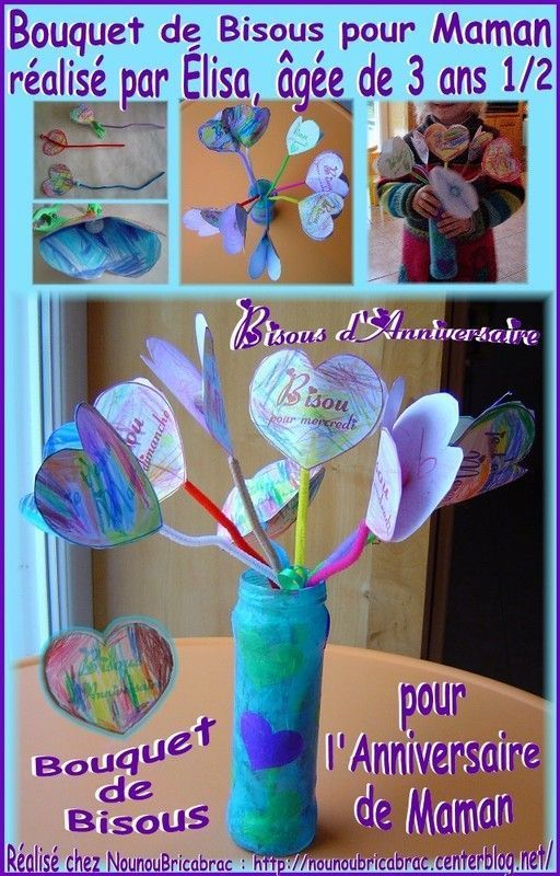 Bouquet de Bisous pour Maman... réalisé par Élisa