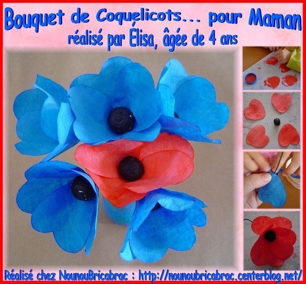 Bouquet de Coquelicots réalisé par Élisa, âgée de 4 ans