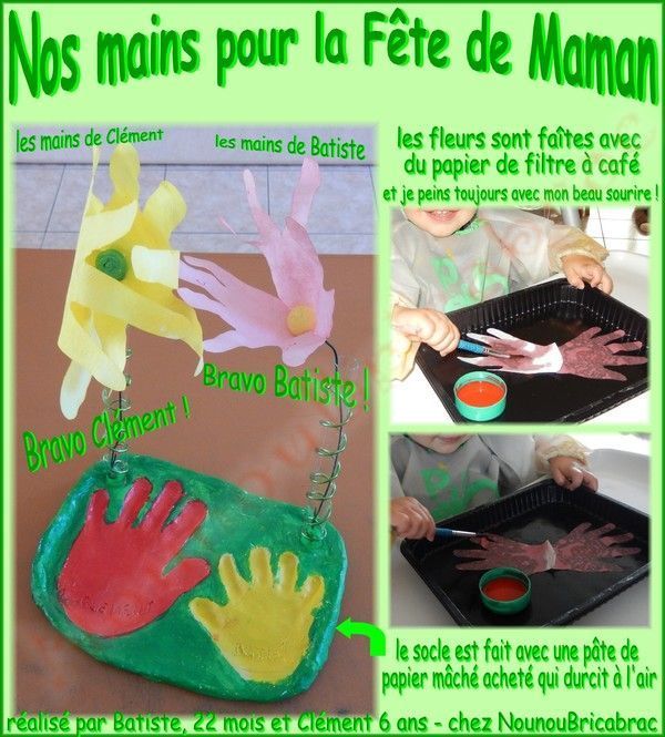 Nos mains pour la fête de Maman - Batiste et Clément