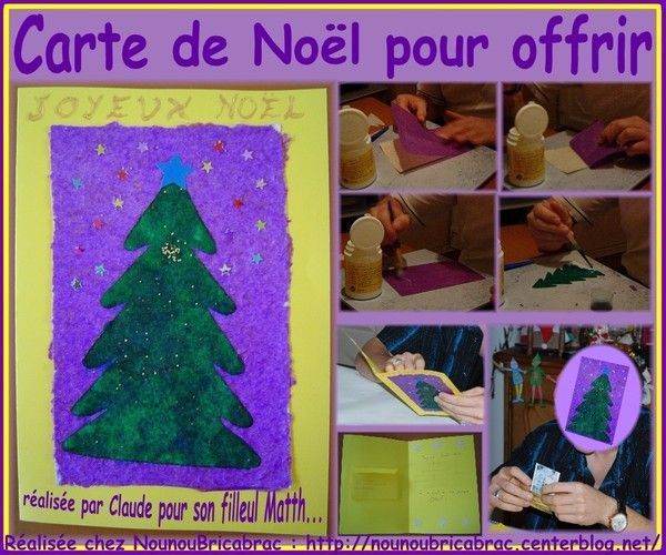 Carte de Noël pour offrir... réalisée par Claude