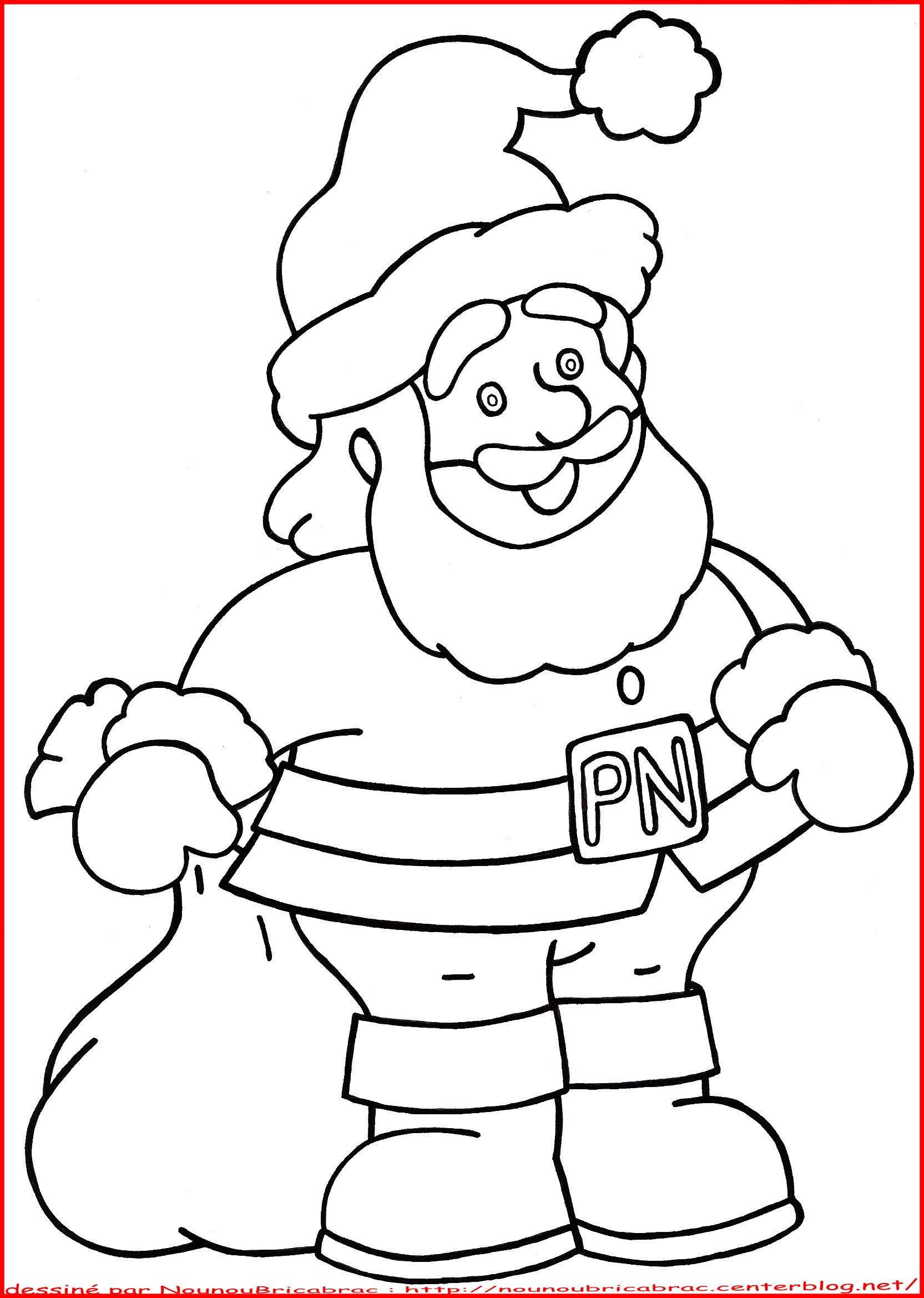 Hippopotame en Père Noël... à colorier  coloriage joyeux pere noel