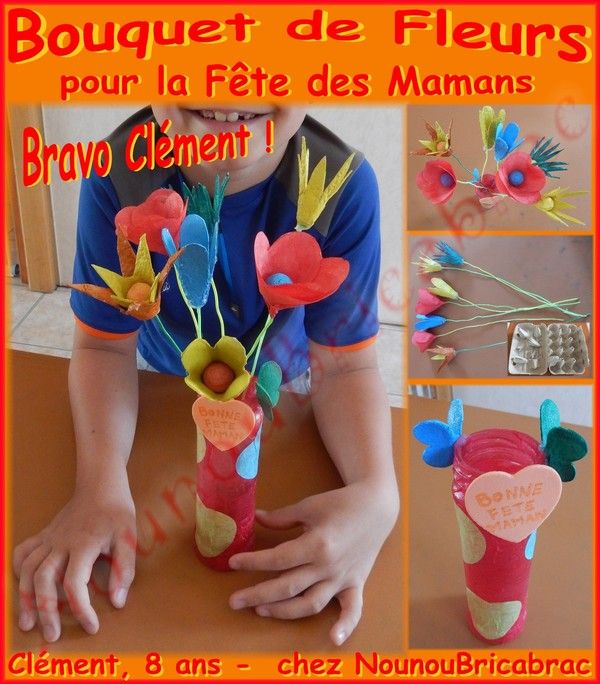 Bouquet de fleurs pour la fête des Mamans - Clément, 8 ans