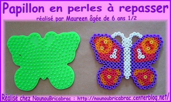 Papillon *2* en perles à repasser réalisé par Maureen