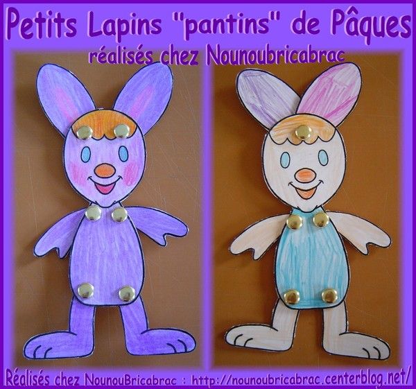 Lapin de Pâques marionnette *2* chez Nounoubricabrac