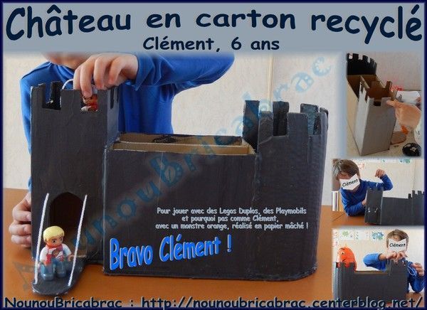 Château fort en carton recyclé - Clément, 6 ans