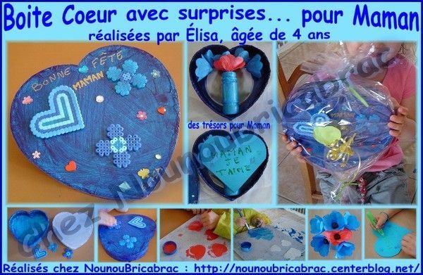 Boite Coeur avec surprises pour Maman... Élisa, 4 ans