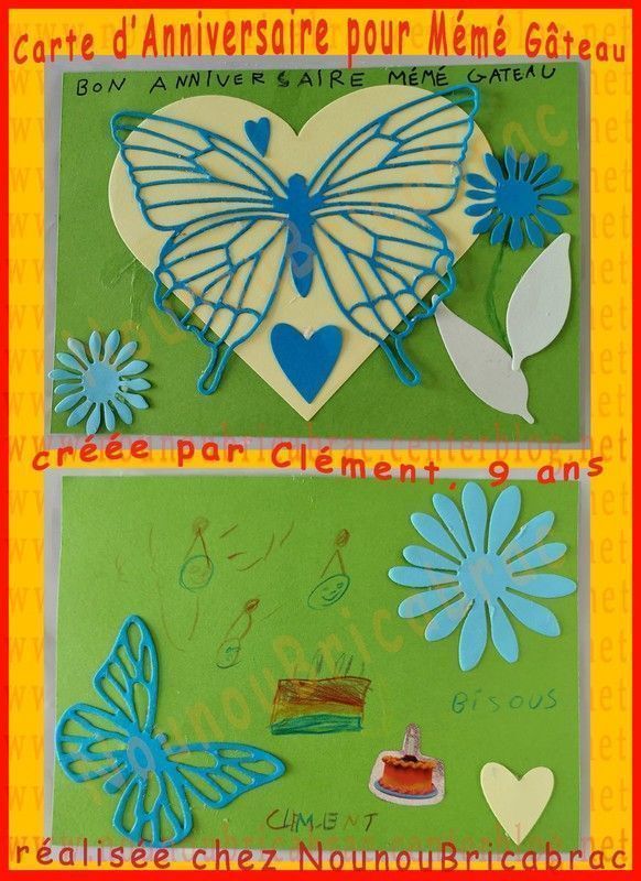 Carte d'anniversaire pour Mémé Gâteau - Clément