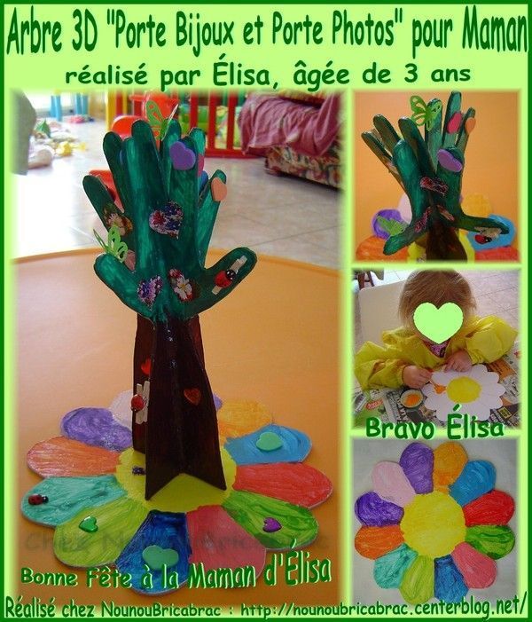 Arbre en 3D *Porte Bijoux* pour Maman, réalisé par Élisa *1*